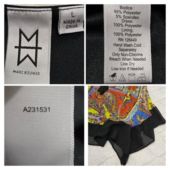 Marc Bouwer Womens Multicolor‎ Paisley Midi Dress Sleeveless Tie Front Size L - Picture 8 of 10